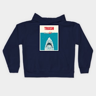 Shark trash ocean Kids Hoodie